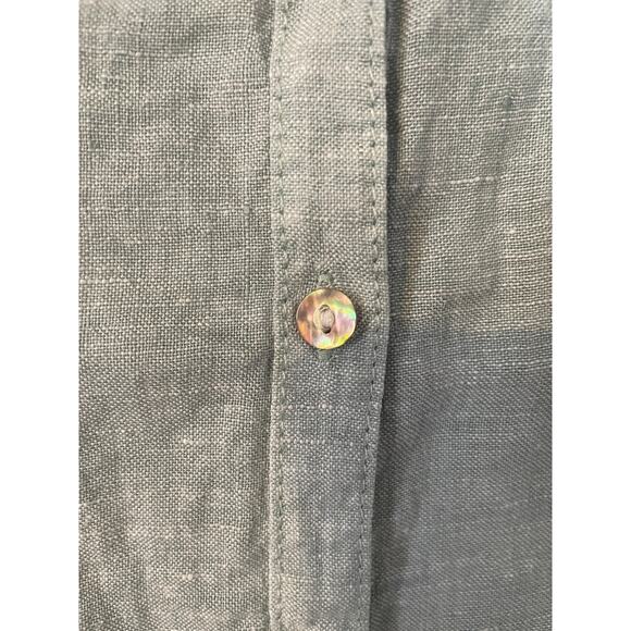 Sigred Olsen XL Women ButtonUp All Linen Sheer Mother of Pearl Button LongSleeve - Picture 4 of 11